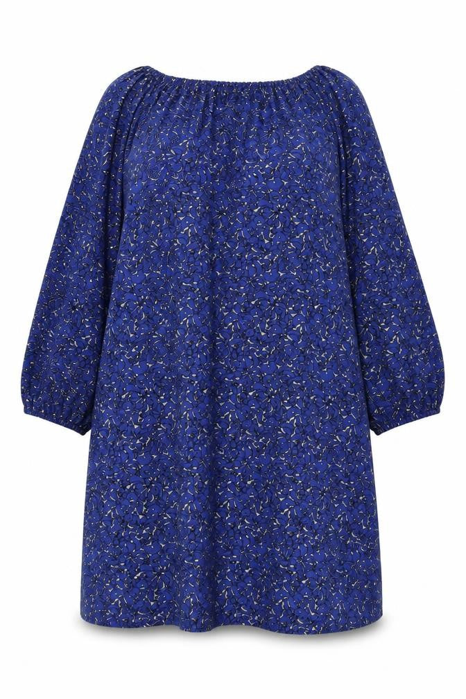 Next Women Blue Floral Shift Dress Size 14 3/4 Sleeve