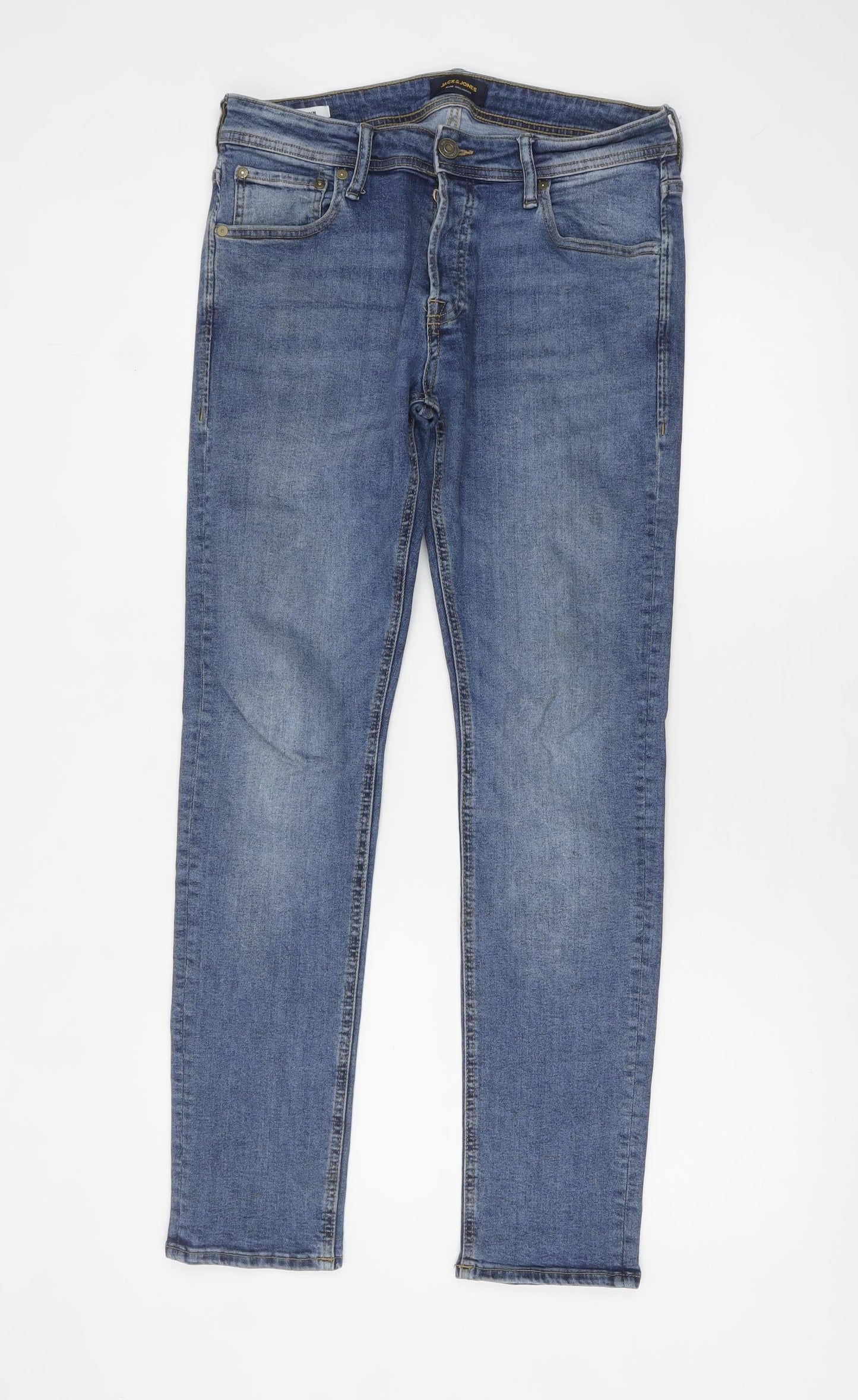 Jack & Jones Men's Blue Medium Wash Slim Fit Skinny Jeans 32x32