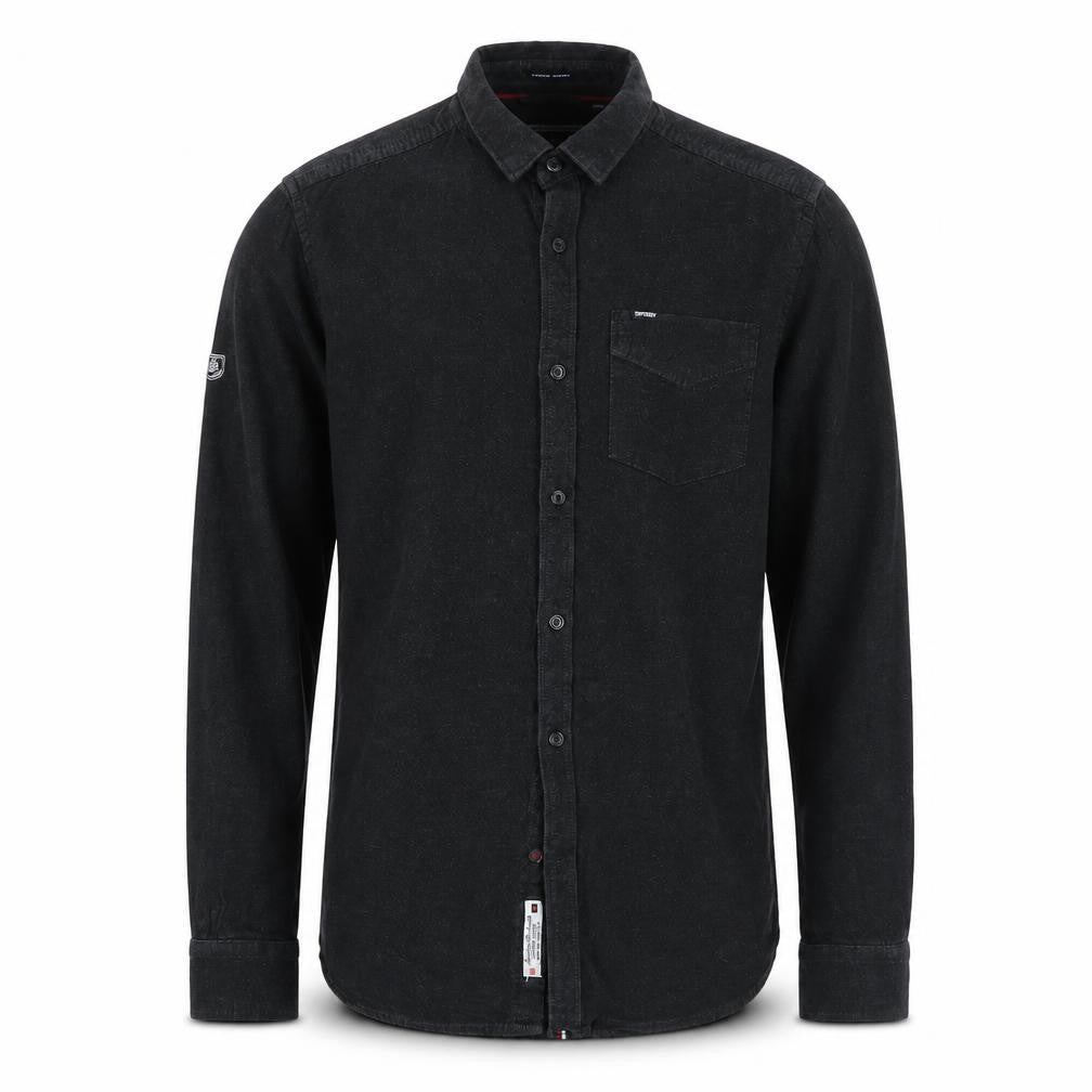 Superdry Men’s Black Flannel Button-Up Long Sleeve Casual Shirt Medium