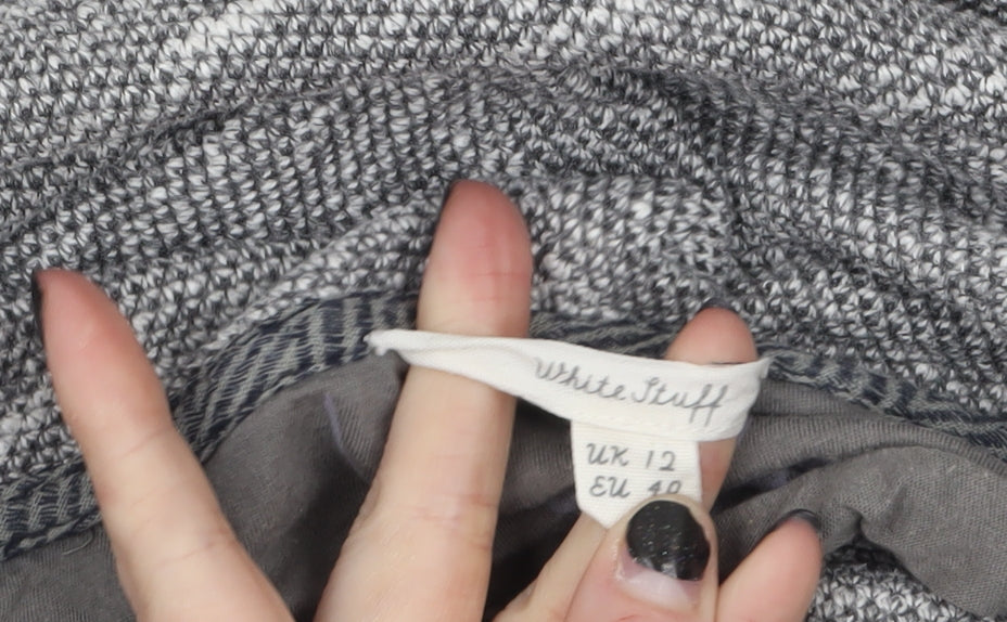 White Stuff Women Grey Knit Roll Neck Long Sleeve Top UK 12