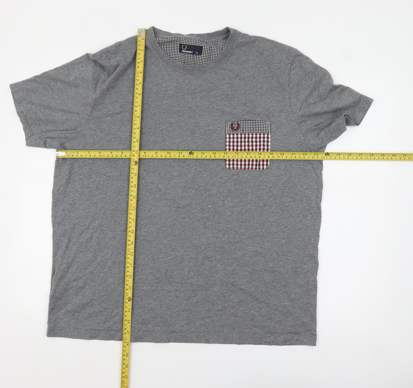 Fred Perry Men's Grey 2XL Classic Pocket T-Shirt