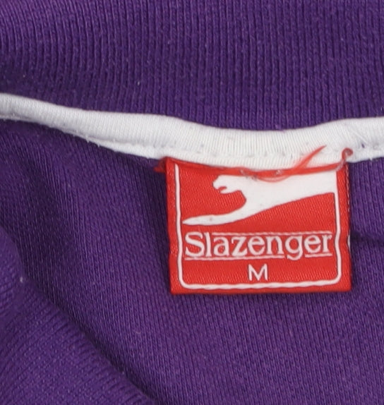 Slazenger Men's Purple Cotton Polo Shirt Medium Classic Fit