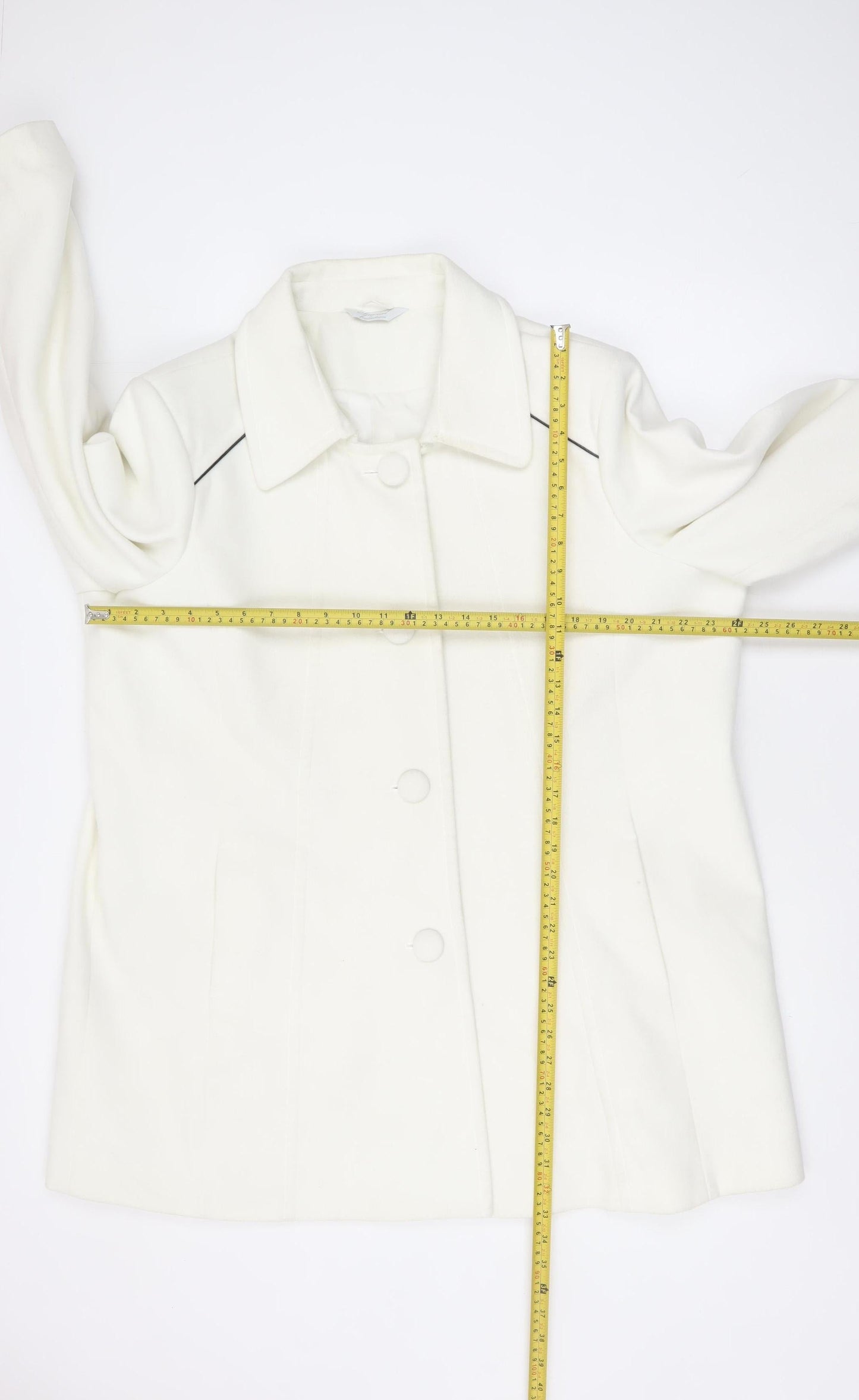 Special Collection Women's White Size 22 Mid-Length Button Coat