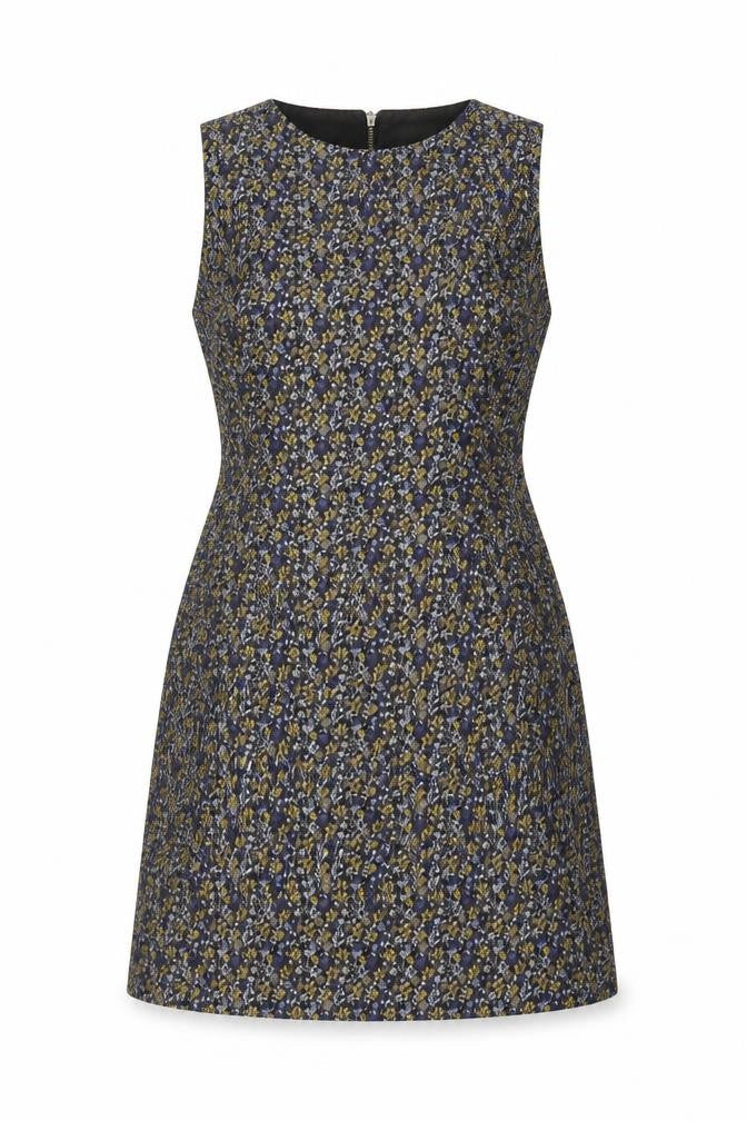 Warehouse Women’s Multicoloured Floral Jacquard Shift Dress Size 12