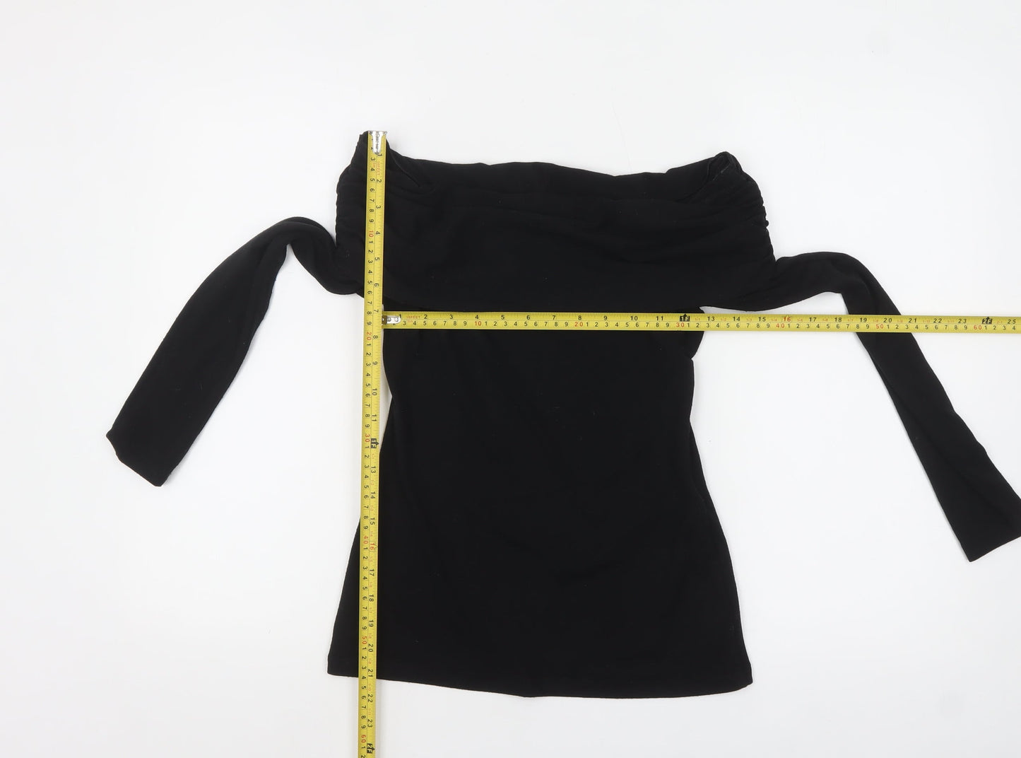 Joe Browns Women Black Off Shoulder Slim Fit Long Sleeve Tunic Blouse Size 6