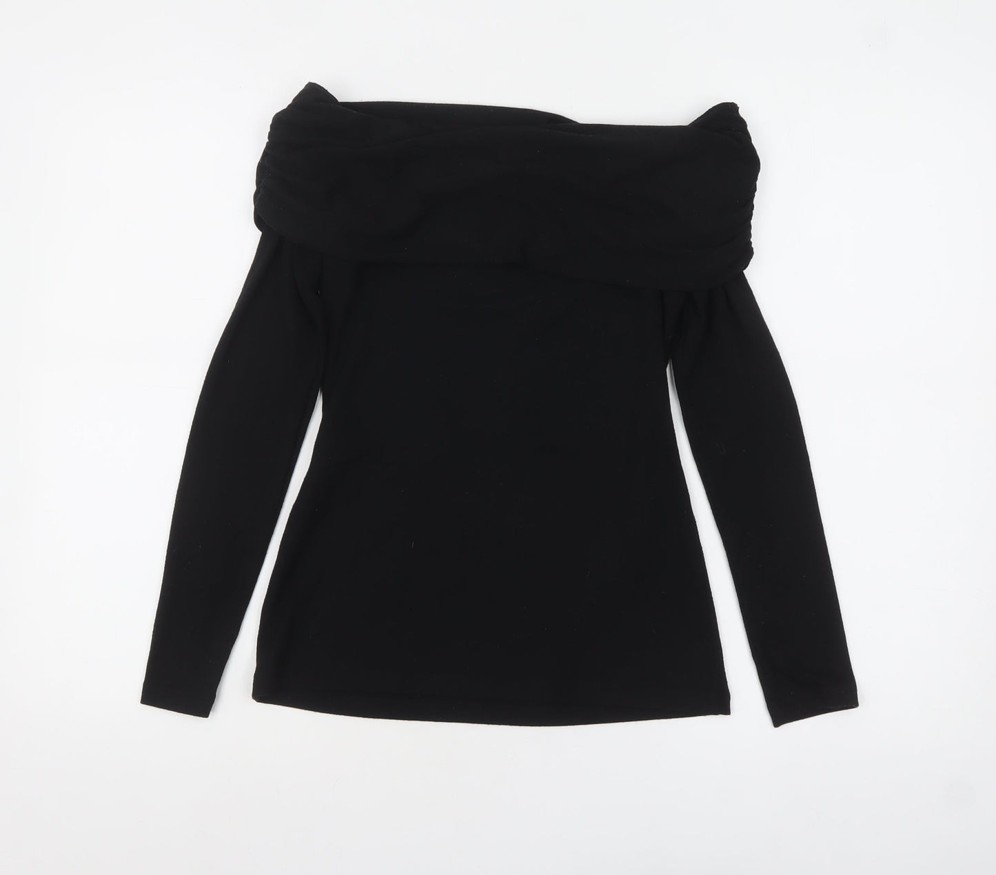 Joe Browns Women Black Off Shoulder Slim Fit Long Sleeve Tunic Blouse Size 6