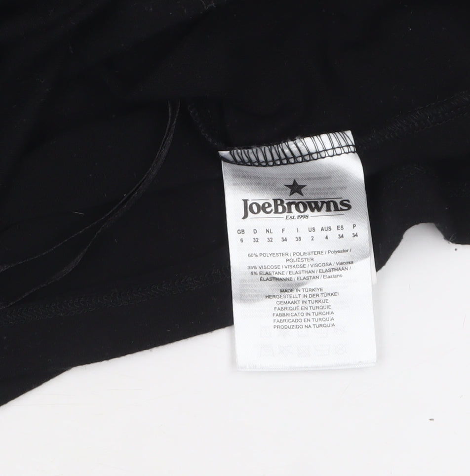 Joe Browns Women Black Off Shoulder Slim Fit Long Sleeve Tunic Blouse Size 6