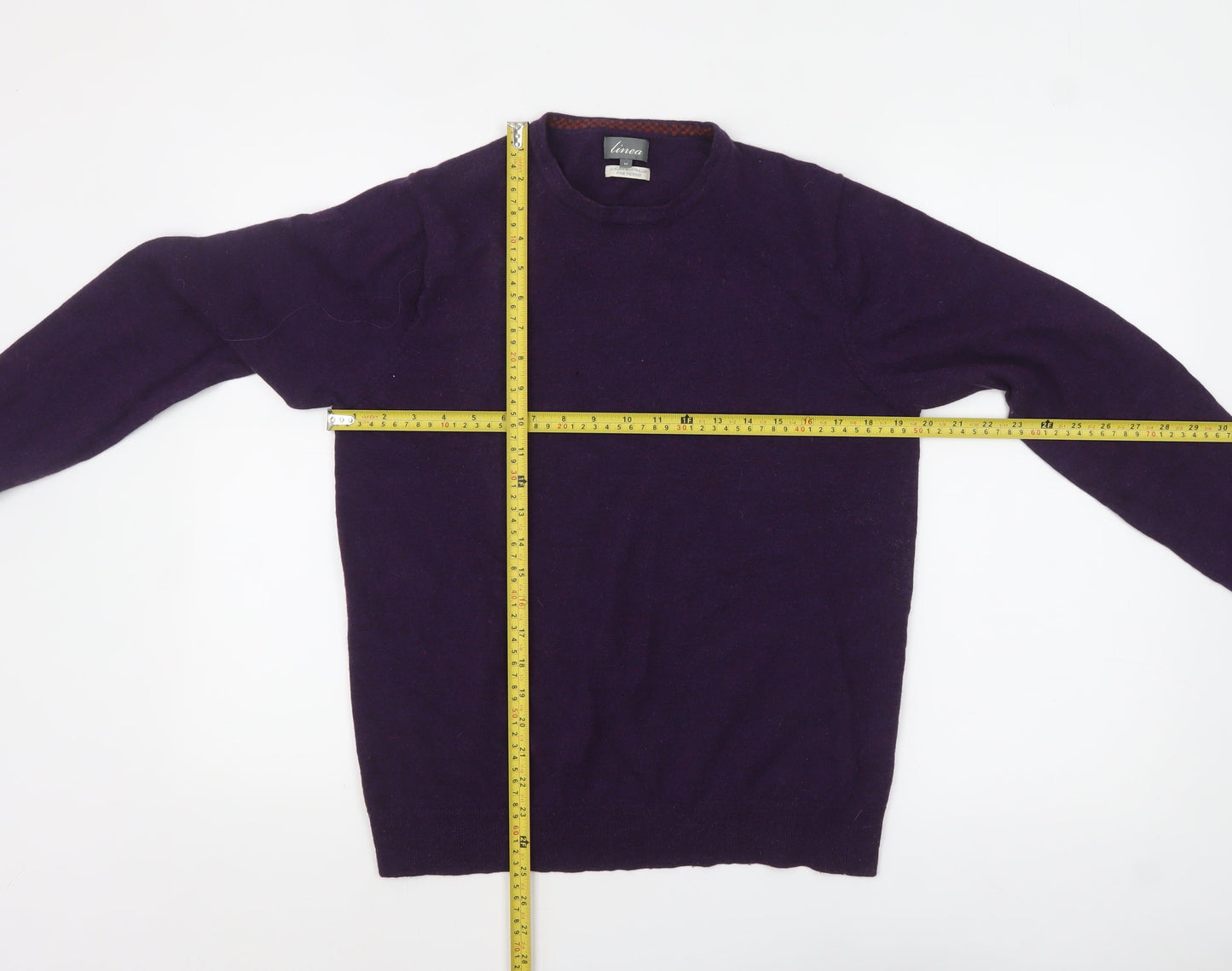 Linea Women's Purple Wool Crew Neck Pullover Jumper M