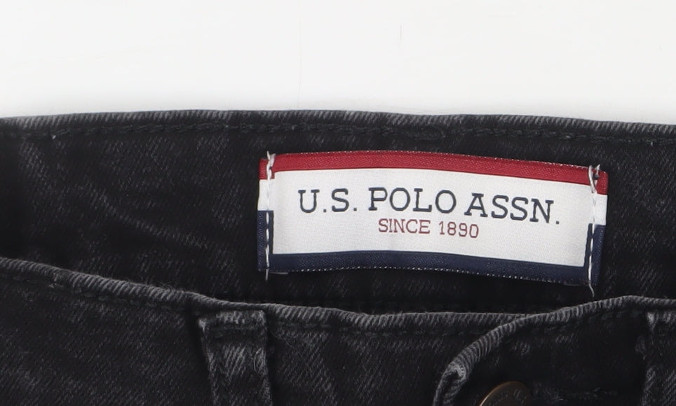 U.S. Polo Assn. Men's Black Slim Fit Straight Jeans 30R