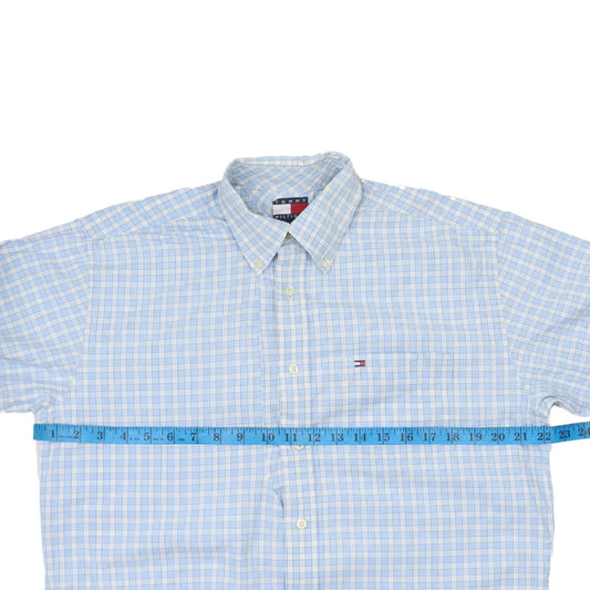 Tommy Hilfiger Men's Blue Check Button-Down Cotton Shirt M