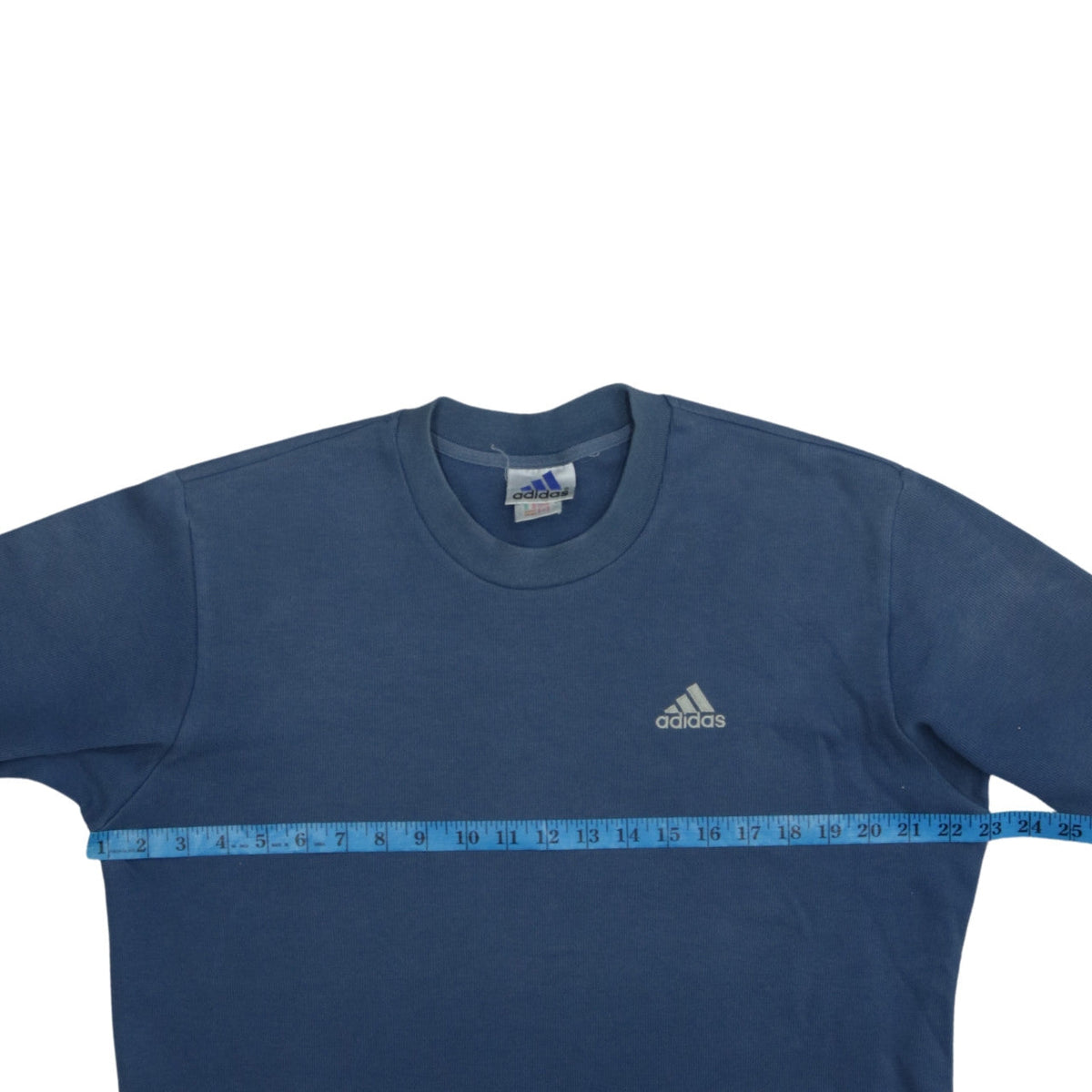 Back view of Adidas Men's Blue Long Sleeve Crew Neck Cotton jumper L
