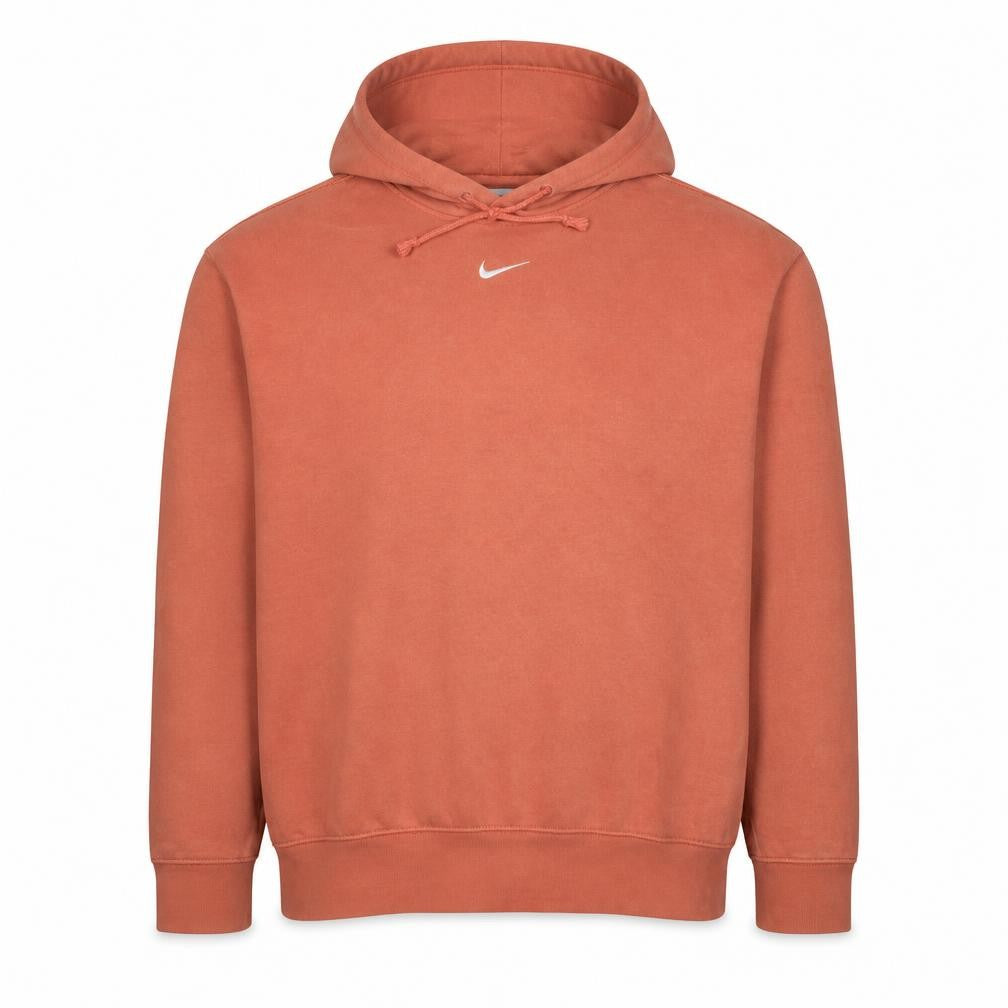Nike Men's Orange Pullover Hoodie Medium Fleece Casual Sweatshirt