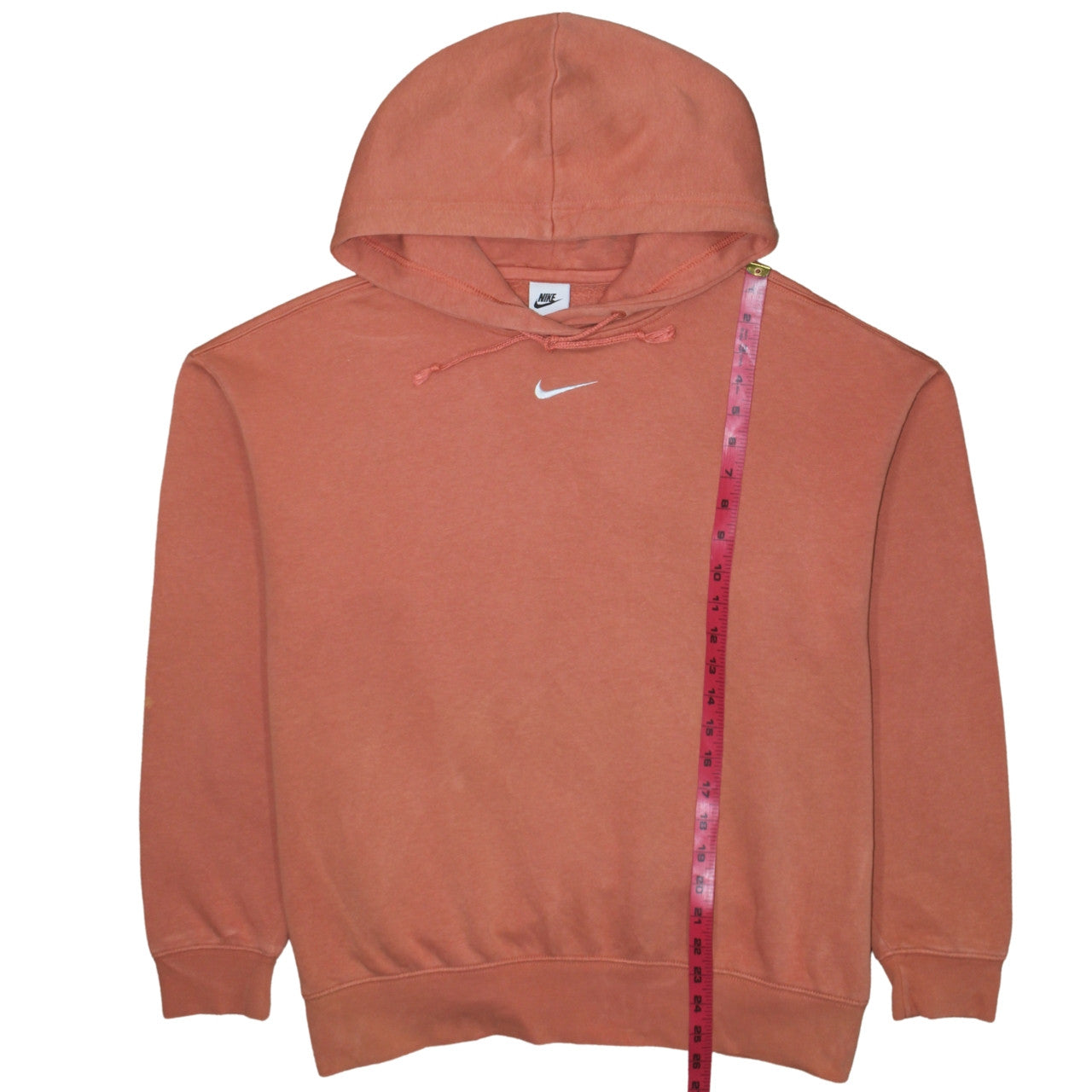 Nike Men's Orange Pullover Hoodie Medium Fleece Casual Sweatshirt