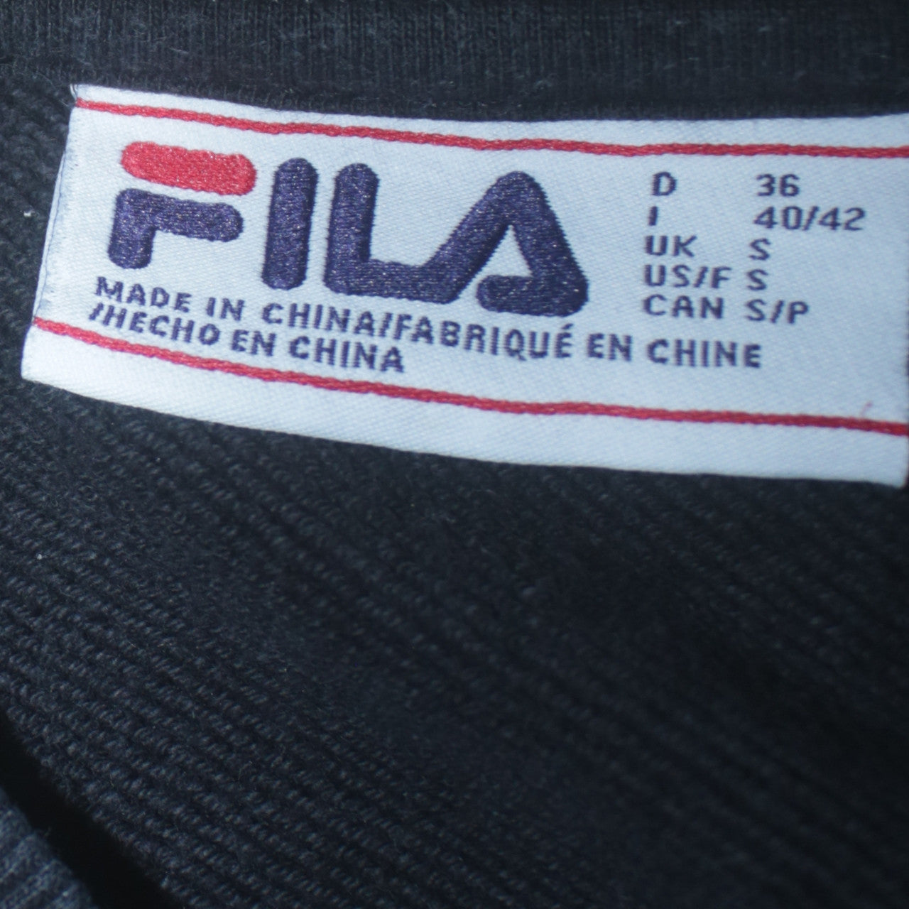FILA Women Black Crew Neck Logo Sweatshirt Size S