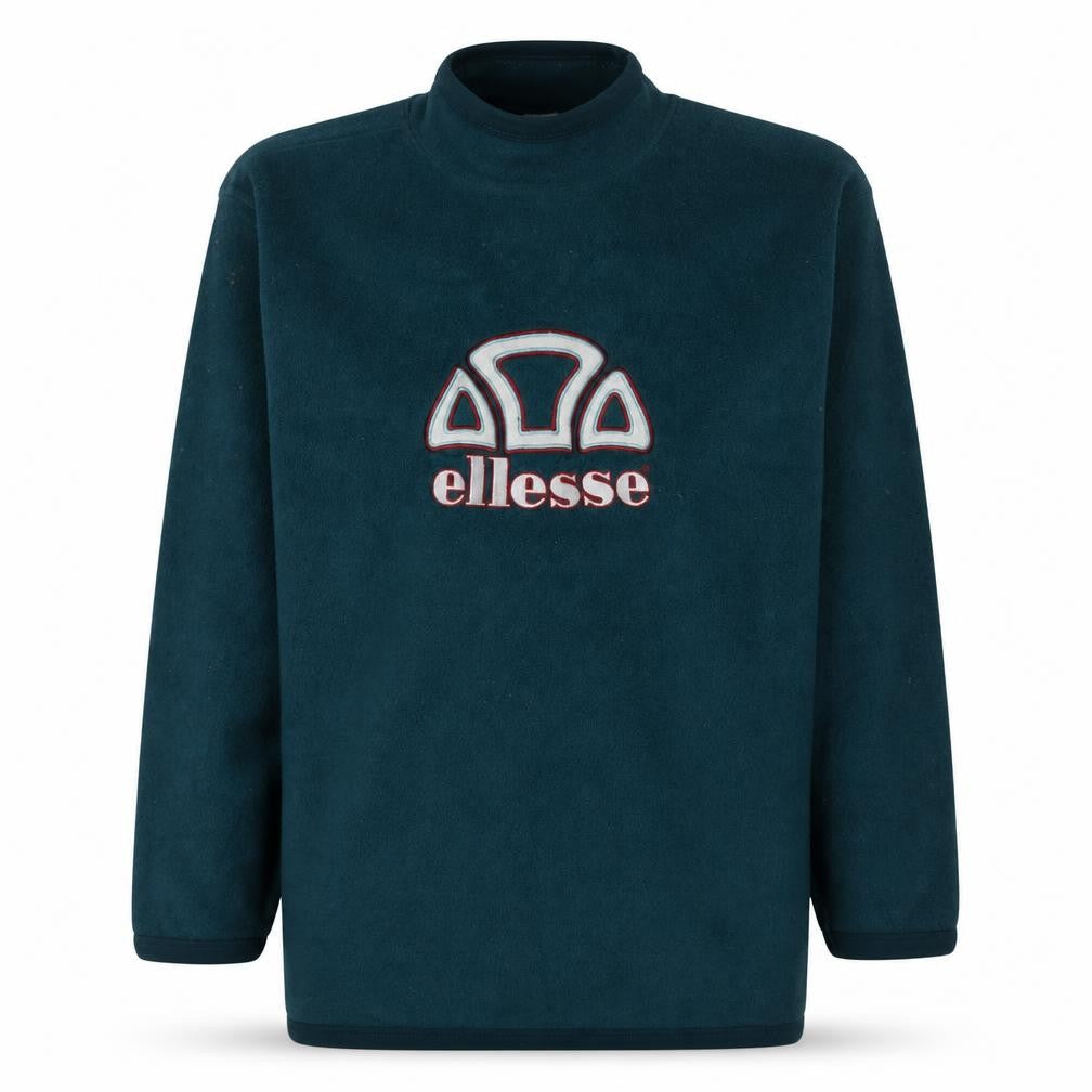 Ellesse Men's Blue Fleece Pullover Sweatshirt M Retro Logo Style