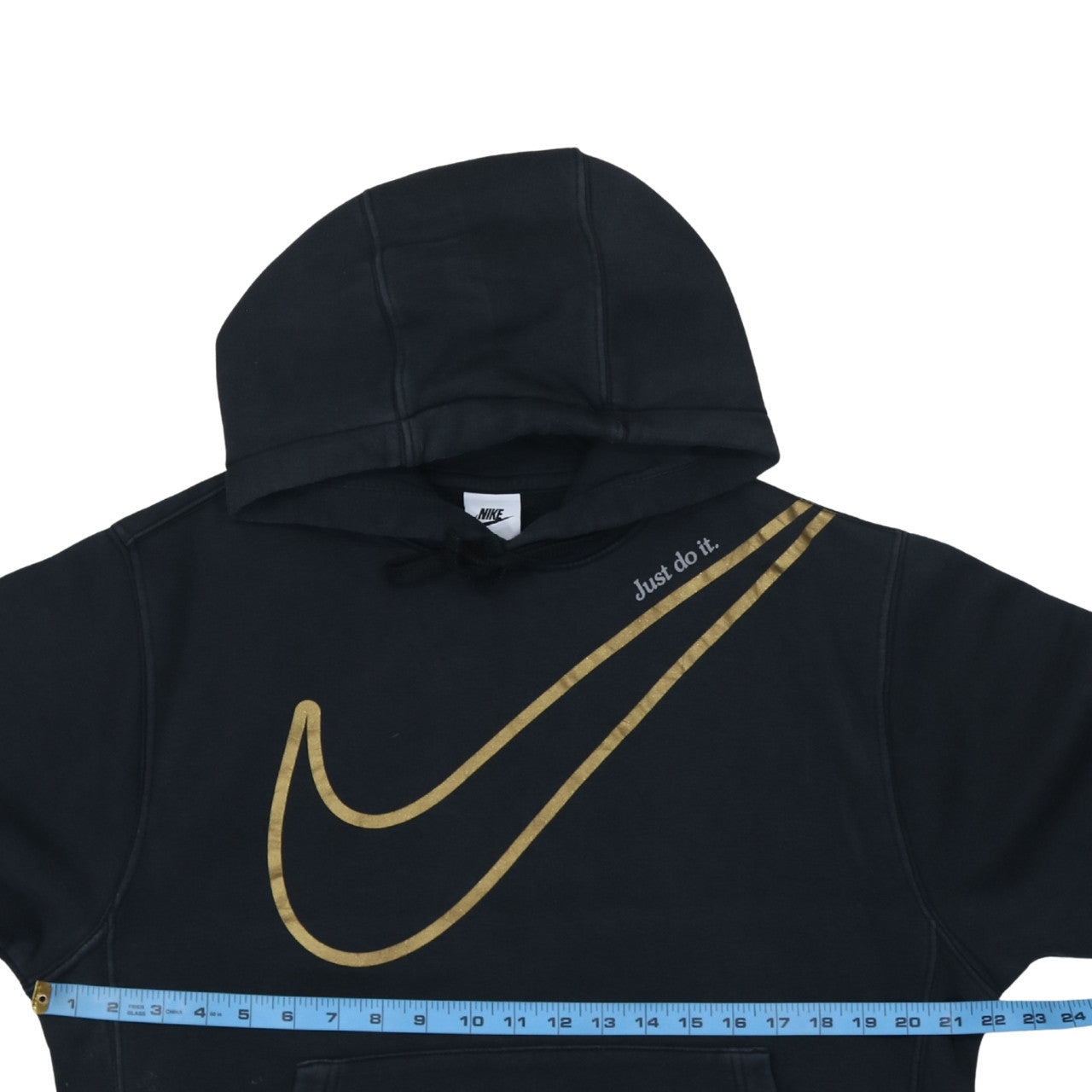 Nike Women's Black Gold Swoosh Pullover Hoodie Size S