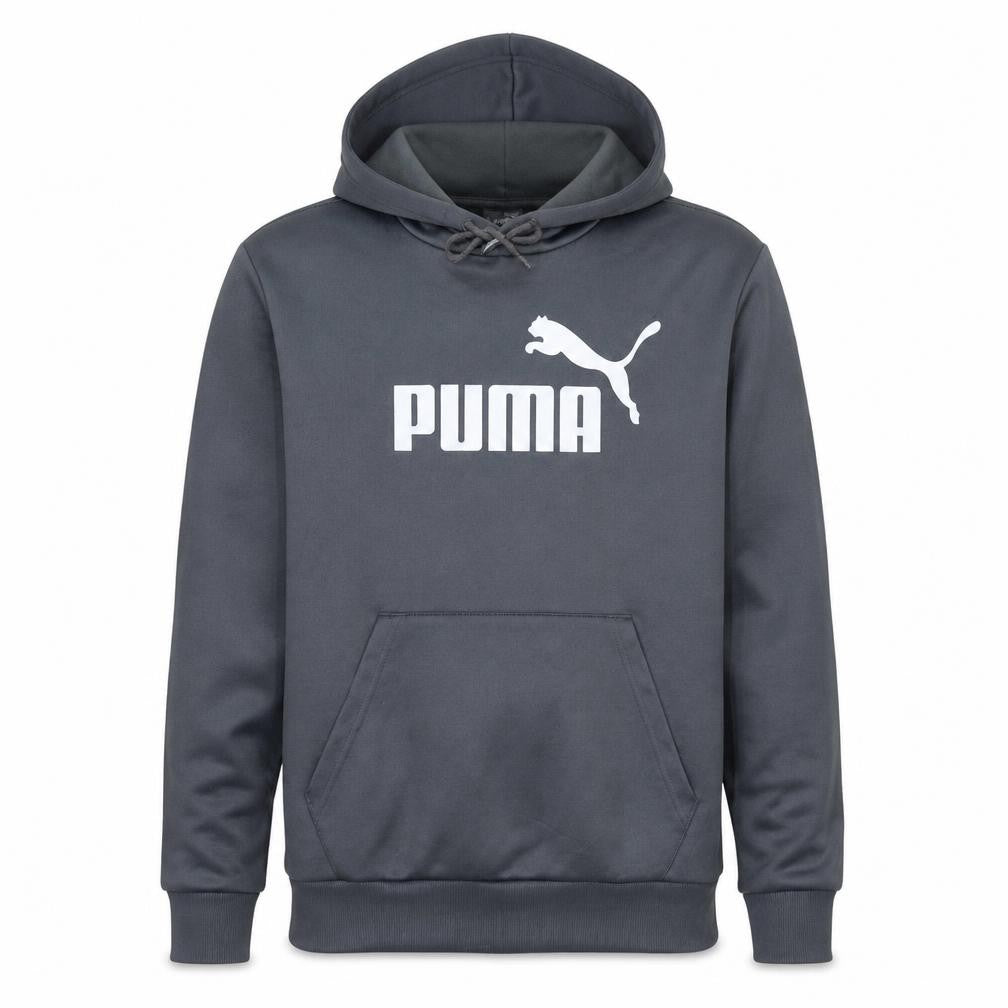 Puma Men's Grey Pullover Hoodie Size M Logo Graphic Sportswear
