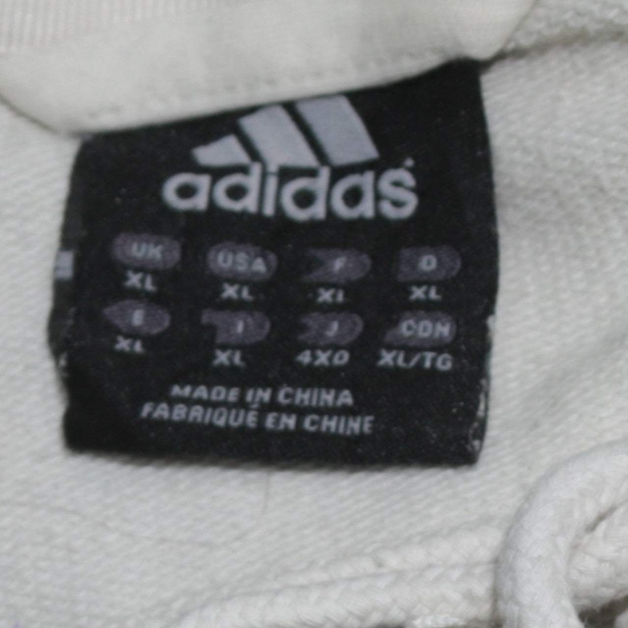Adidas Men's White XL Full Zip Striped Hoodie Sweatshirt