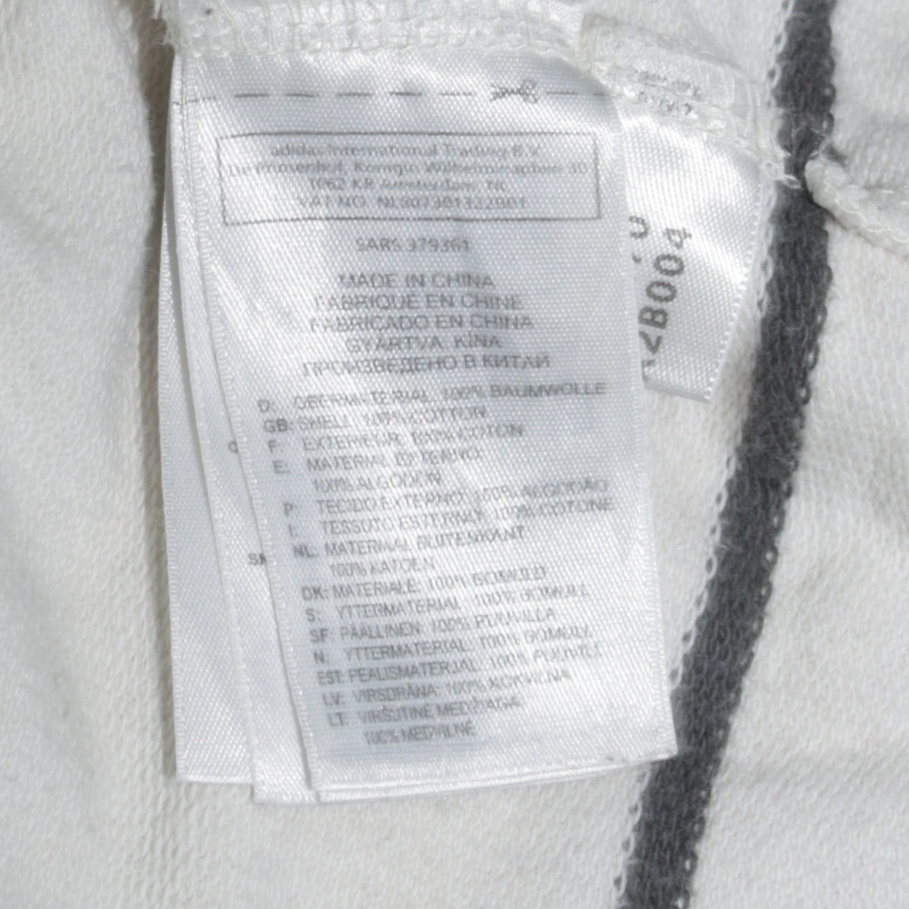 Adidas Men's White XL Full Zip Striped Hoodie Sweatshirt
