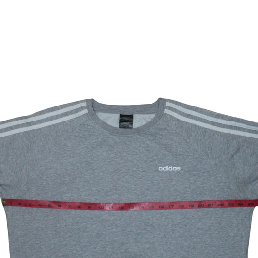 Adidas Womens Grey Crew Neck Sweatshirt M Long Sleeve Pullover