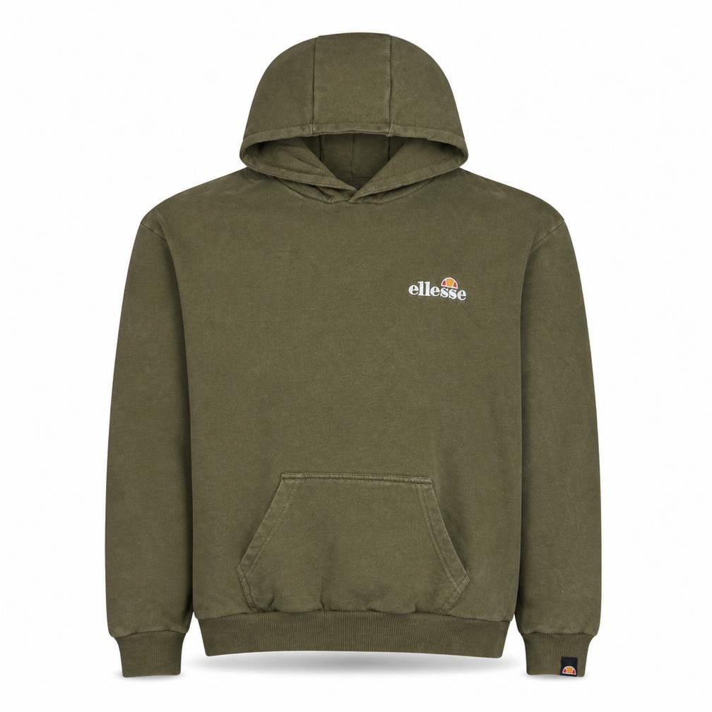 Front view of Ellesse boys’ green pullover hoodie 13-14 years cotton blend logo sweatshirt