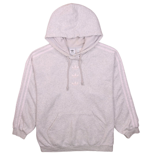Adidas Womens Grey Pullover Hoodie Size 12 Cotton Blend Casual