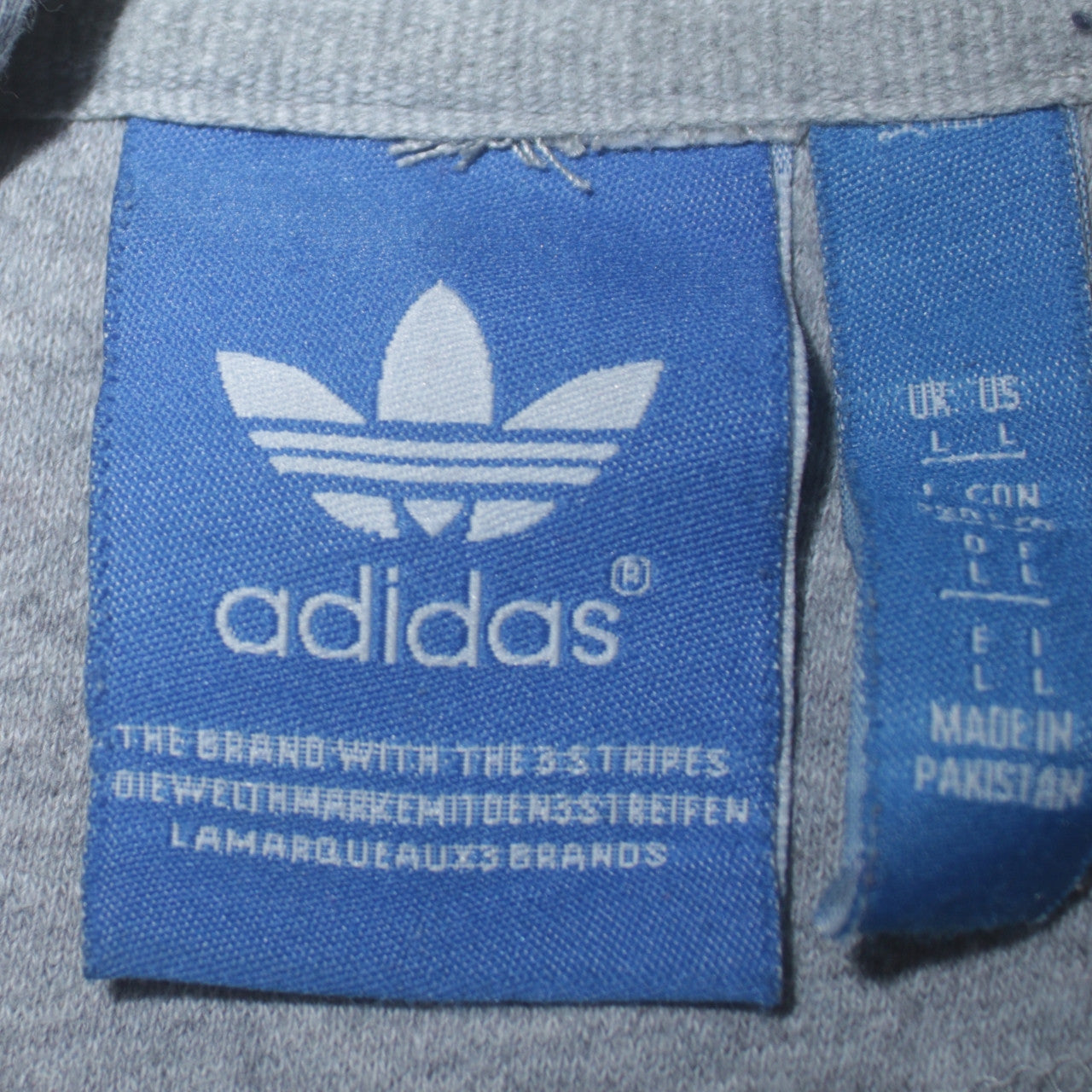 Adidas Men's Grey Pullover Hoodie L Trefoil Logo Sportswear