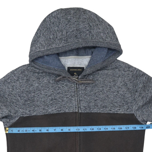 Quiksilver Men’s Grey Full Zip Hoodie Size S Fleece Hooded Sweatshirt