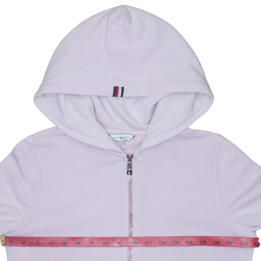 Tommy Hilfiger Women Lilac Full Zip Hoodie XS Cotton Blend