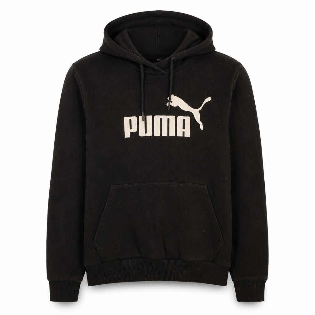 Puma Boys Black Pullover Hoodie Size 12 Years Graphic Logo Fleece