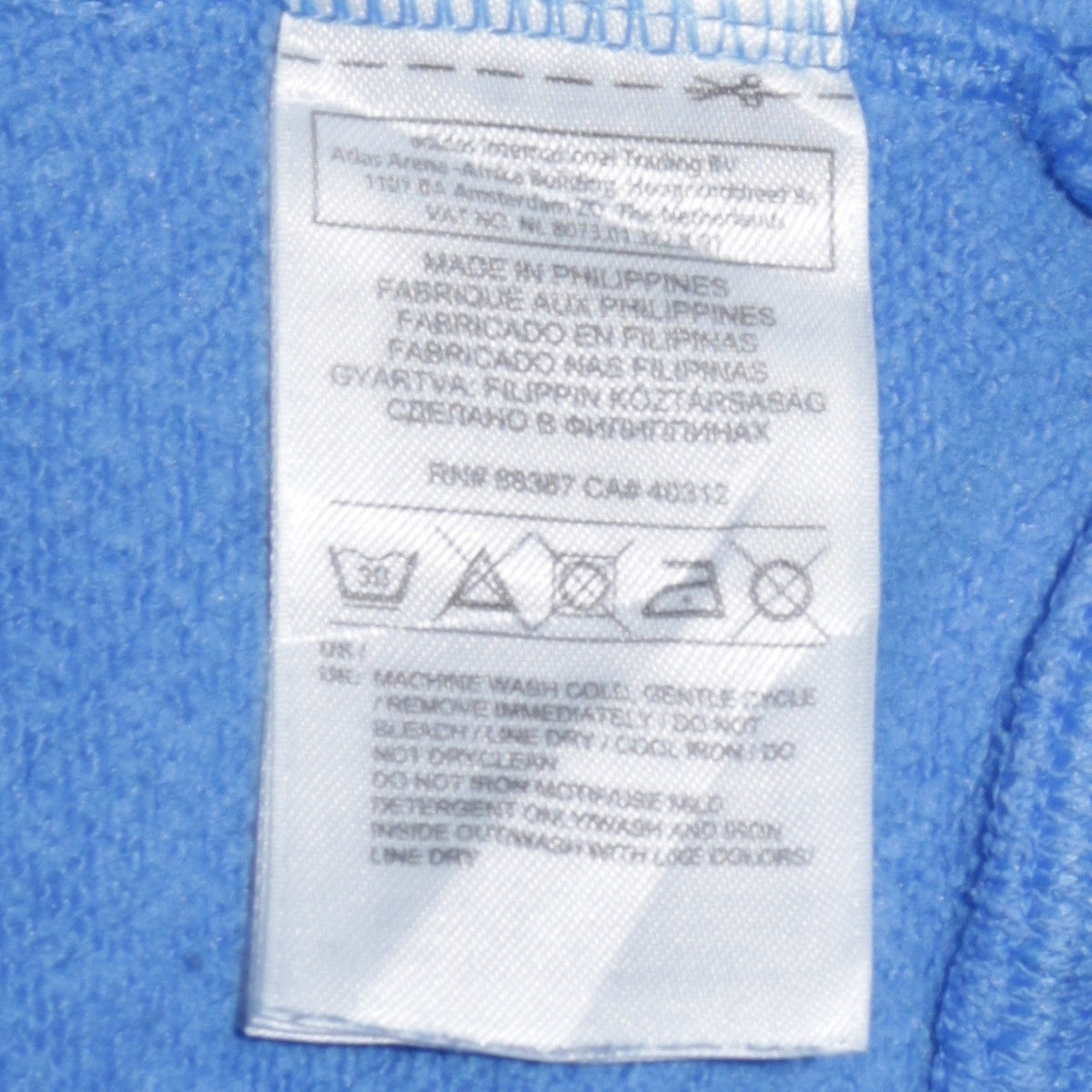 Additional view of Adidas Men Blue Pullover Hoodie S Fleece Logo Sweatshirt