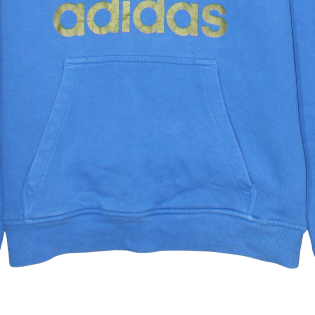 Additional view of Adidas Men Blue Pullover Hoodie S Fleece Logo Sweatshirt