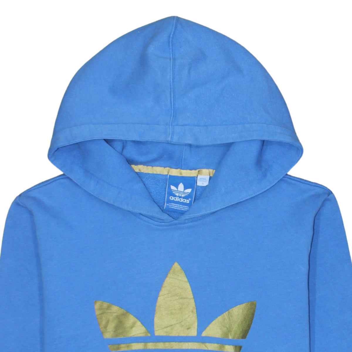 Additional view of Adidas Men Blue Pullover Hoodie S Fleece Logo Sweatshirt