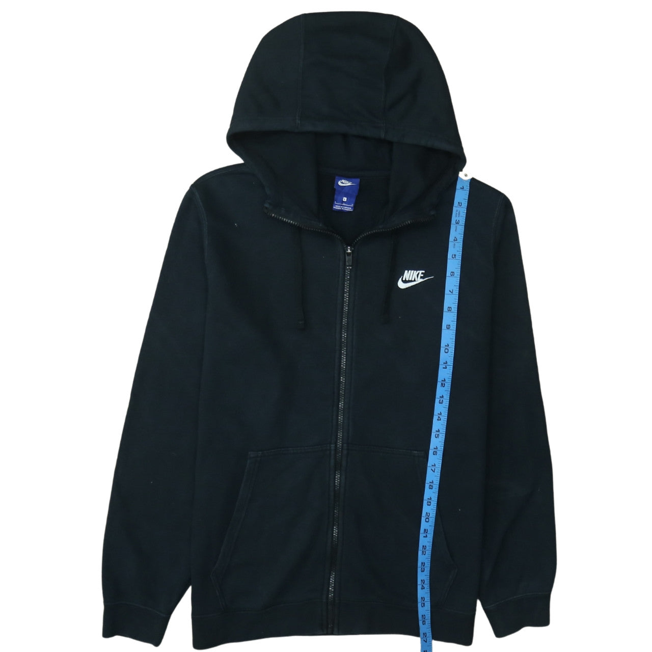 Nike Men's Black Full Zip Hoodie Size L Fleece Sweatshirt