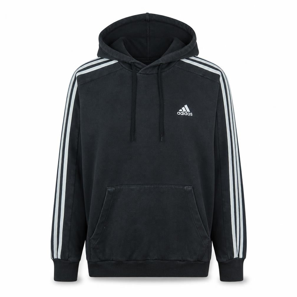 Adidas Men's Black Pullover Hoodie M - Sports Fleece Sweatshirt