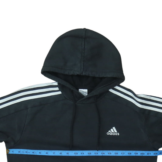 Adidas Men's Black Pullover Hoodie M - Sports Fleece Sweatshirt