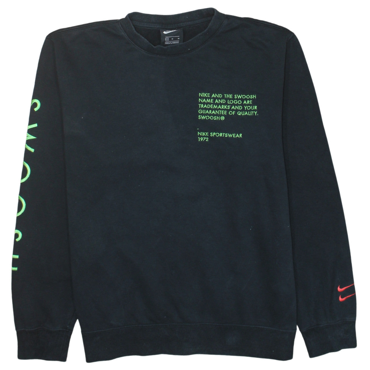 Nike Men's Black Medium Crew Neck Graphic Pullover Sweatshirt