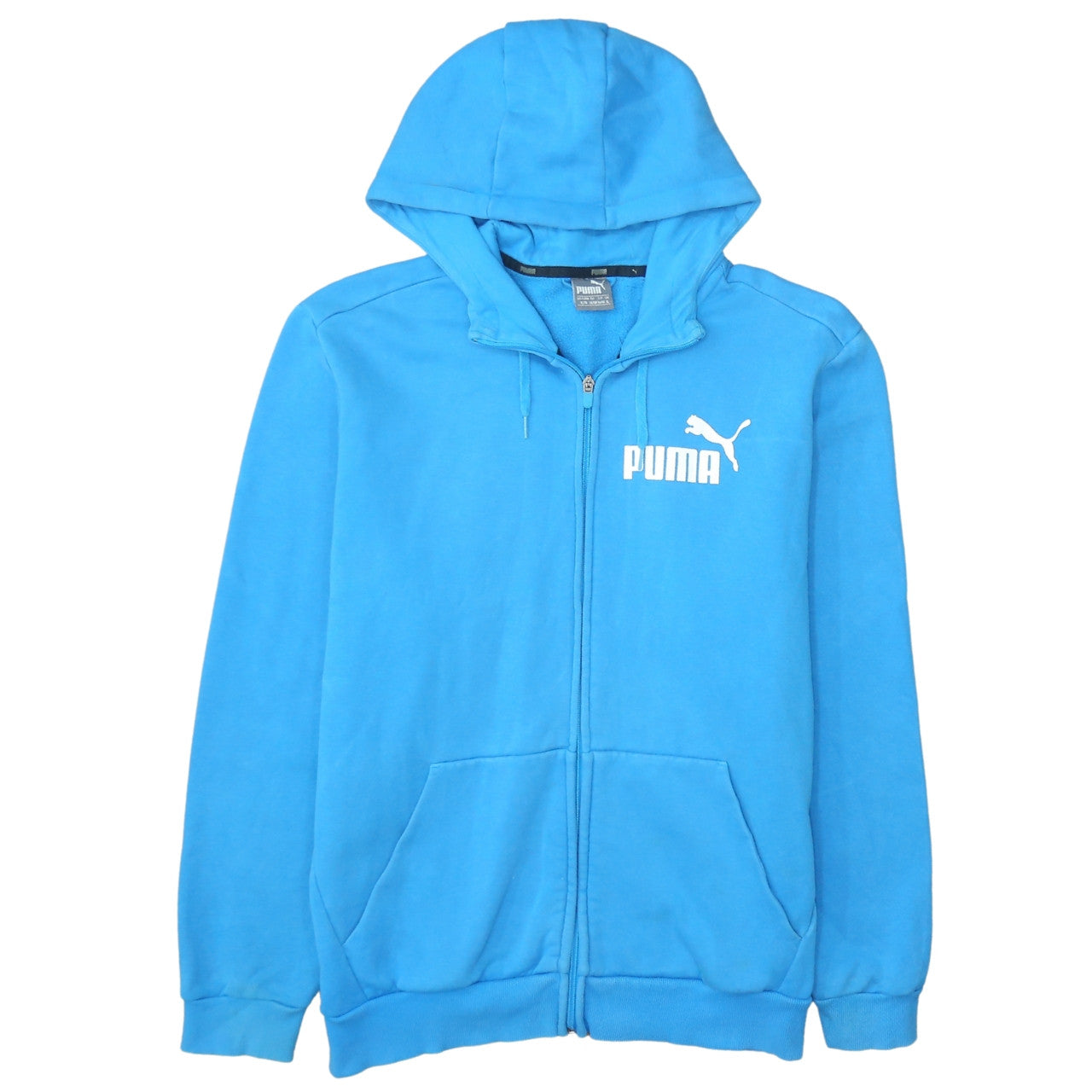 Puma Men's Blue Full Zip Hoodie XL Regular Fit Fleece Sportswear