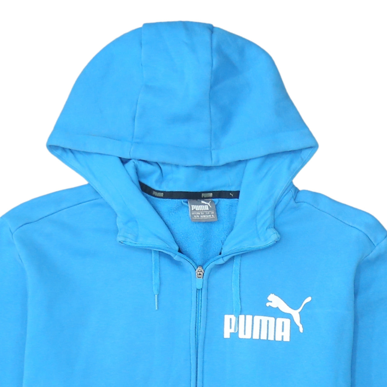 Puma Men's Blue Full Zip Hoodie XL Regular Fit Fleece Sportswear