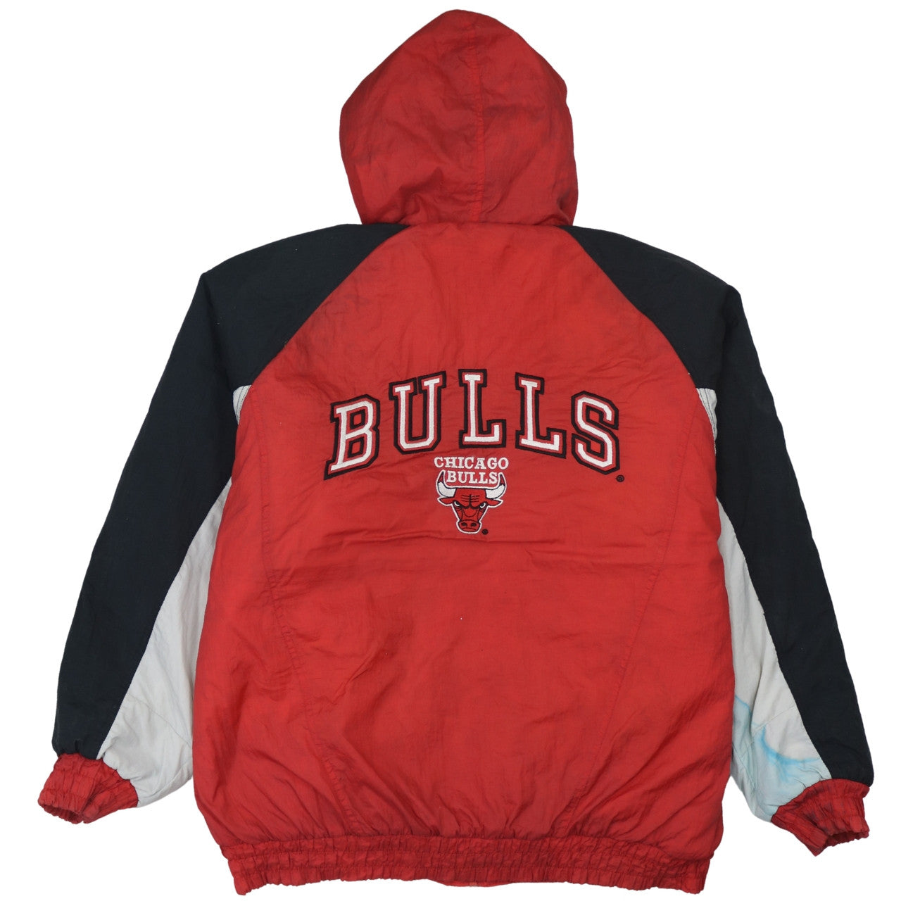 Competitor Men’s Red Chicago Bulls Hooded Puffer Jacket XL Vintage NBA