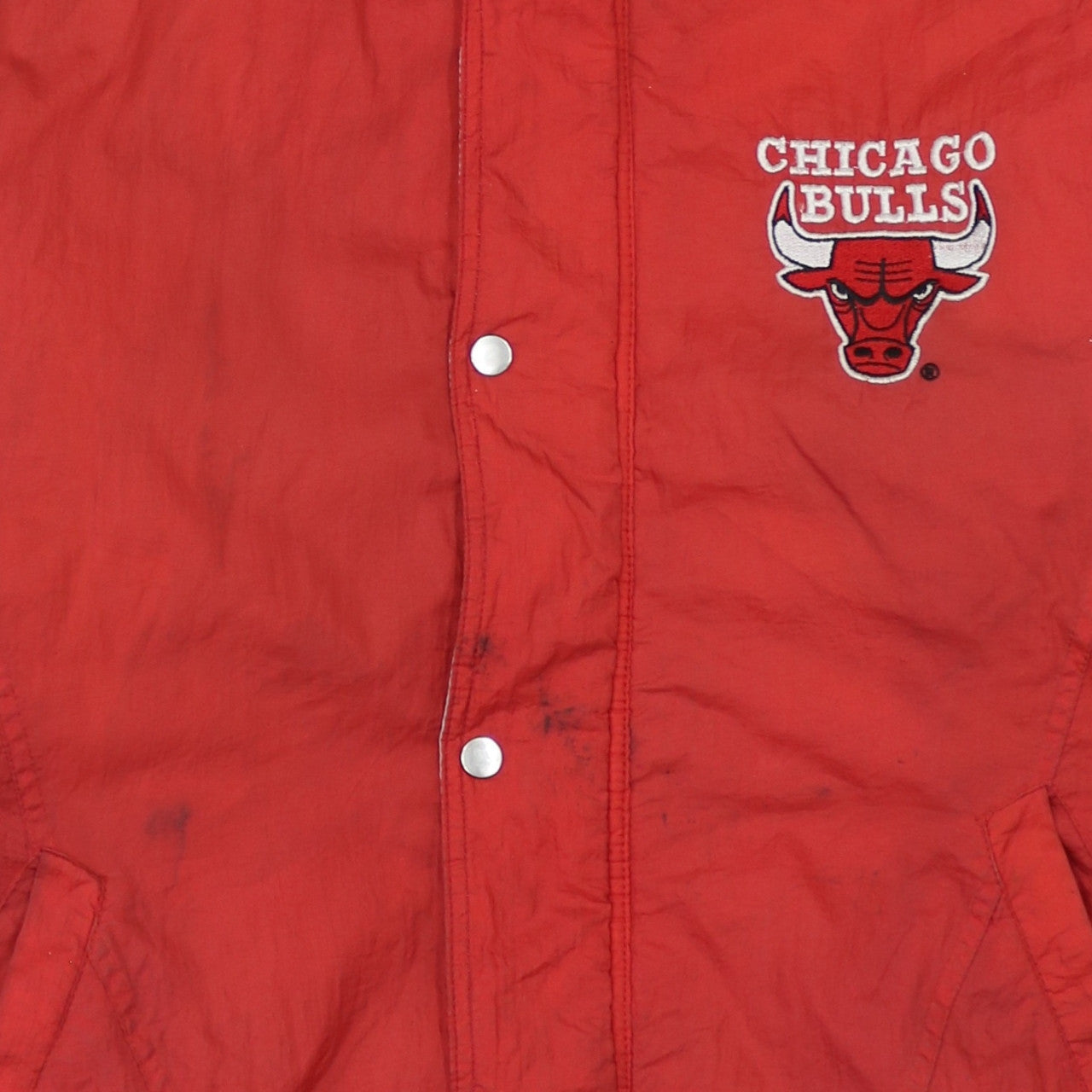 Competitor Men’s Red Chicago Bulls Hooded Puffer Jacket XL Vintage NBA