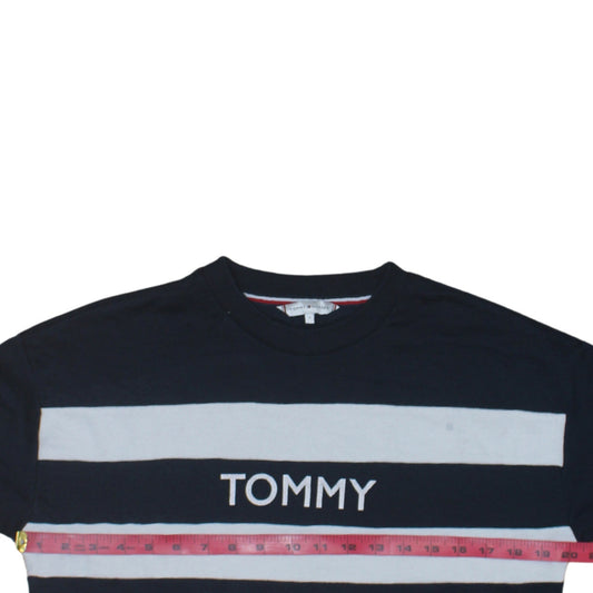 Tommy Hilfiger Men's Blue Striped Crew Neck Sweatshirt L