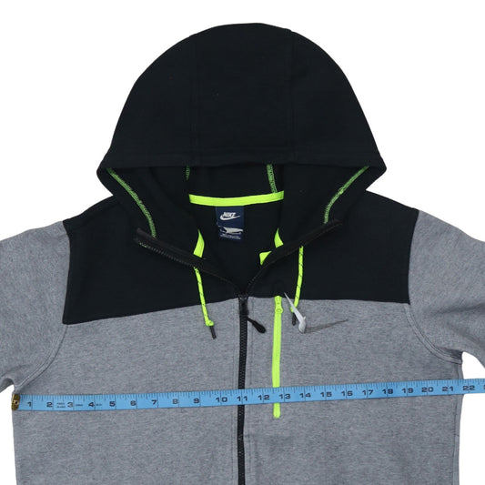 Nike Men's Grey Full Zip Hoodie L Hooded Sweatshirt Cotton Blend