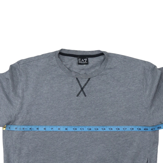 Emporio Armani EA7 Men's Grey XL Crew Neck Cotton Pullover Sweatshirt