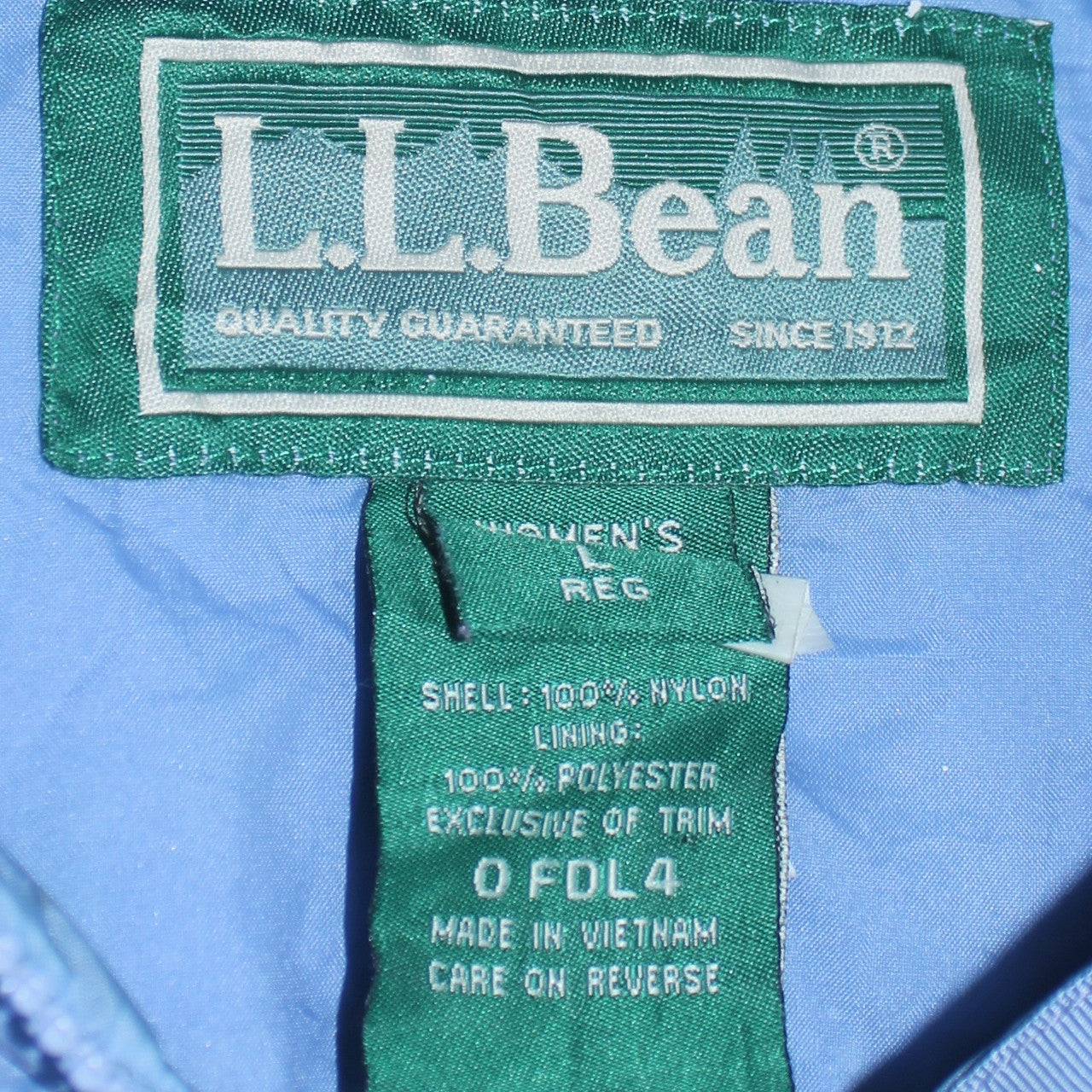 L.L. Bean Womens Blue Hooded Waterproof Rain Jacket L Regular