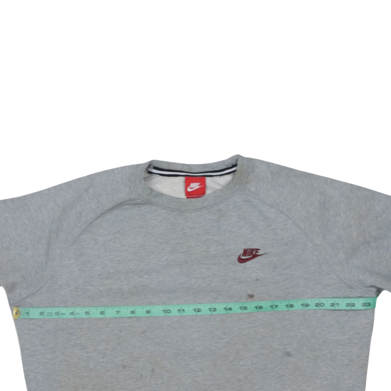 Nike Men's Grey Crew Neck Pullover Sweatshirt M Fleece Logo