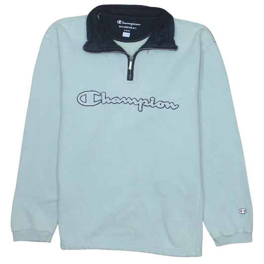 Champion Boys Blue 1/4 Zip Logo Fleece Sweatshirt 13-14 Years