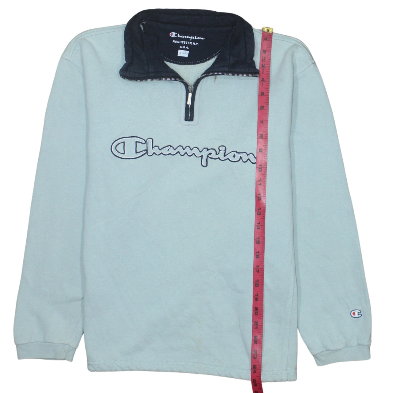 Champion Boys Blue 1/4 Zip Logo Fleece Sweatshirt 13-14 Years