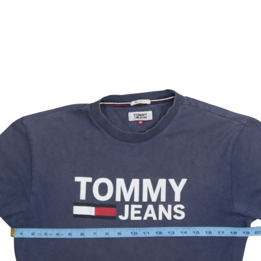 Tommy Jeans Men's Blue Regular Fit Logo Cotton T-Shirt Size M
