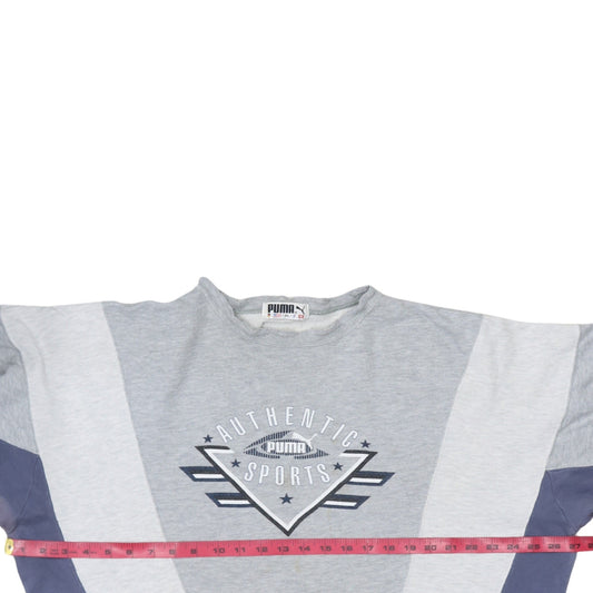 Puma Mens Grey XL Vintage Pullover Sweatshirt Graphic Print
